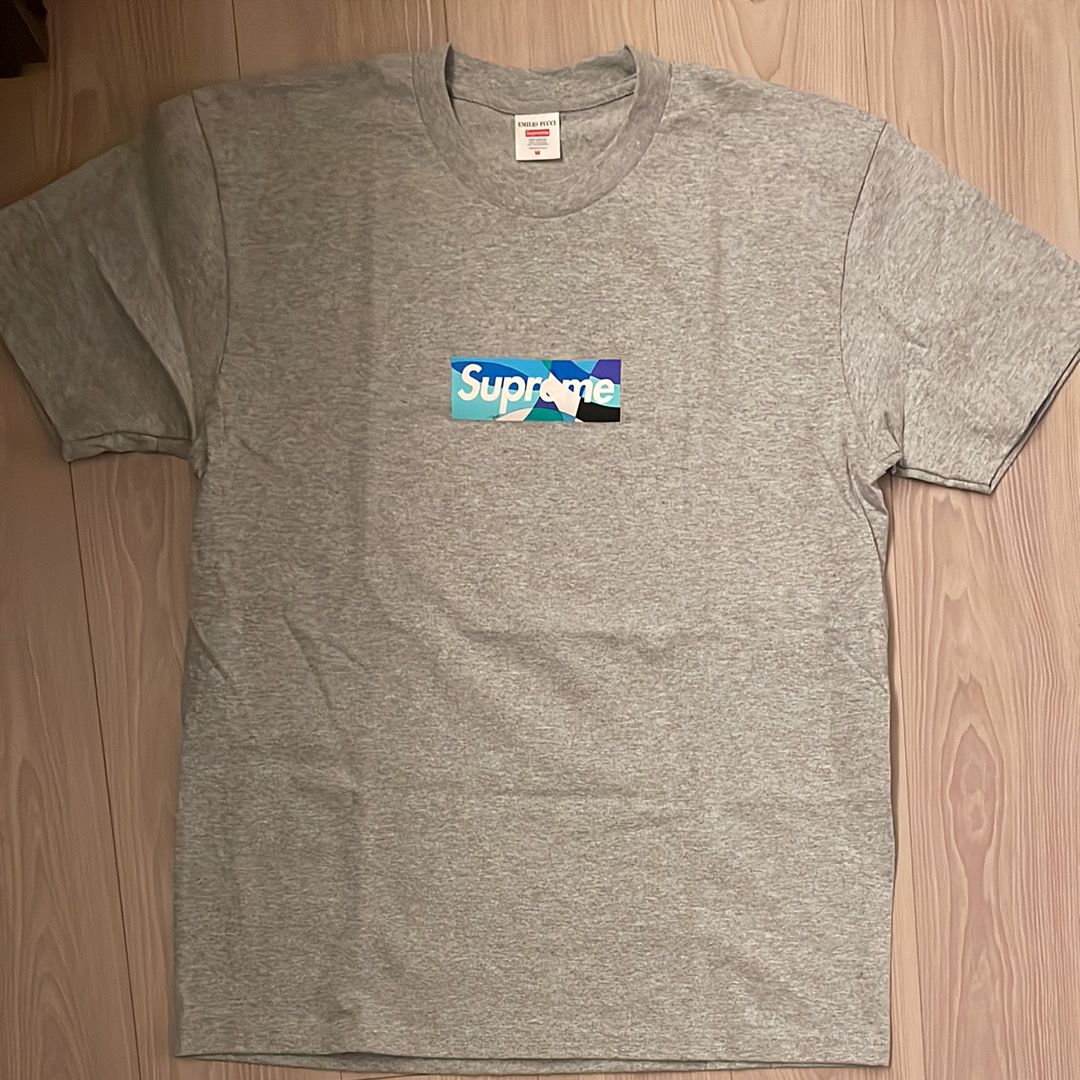 Supreme / Emilio Pucci® Box Logo Tee "Grey/Blue"