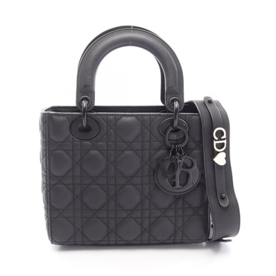 ディオール Dior LADY DIOR MY ABCDIOR レディディオール スモール カナージュ 2WAY ハンドバッグ バッグ レザー レディース ブラック系 M0538SLOI_M989 【中古】