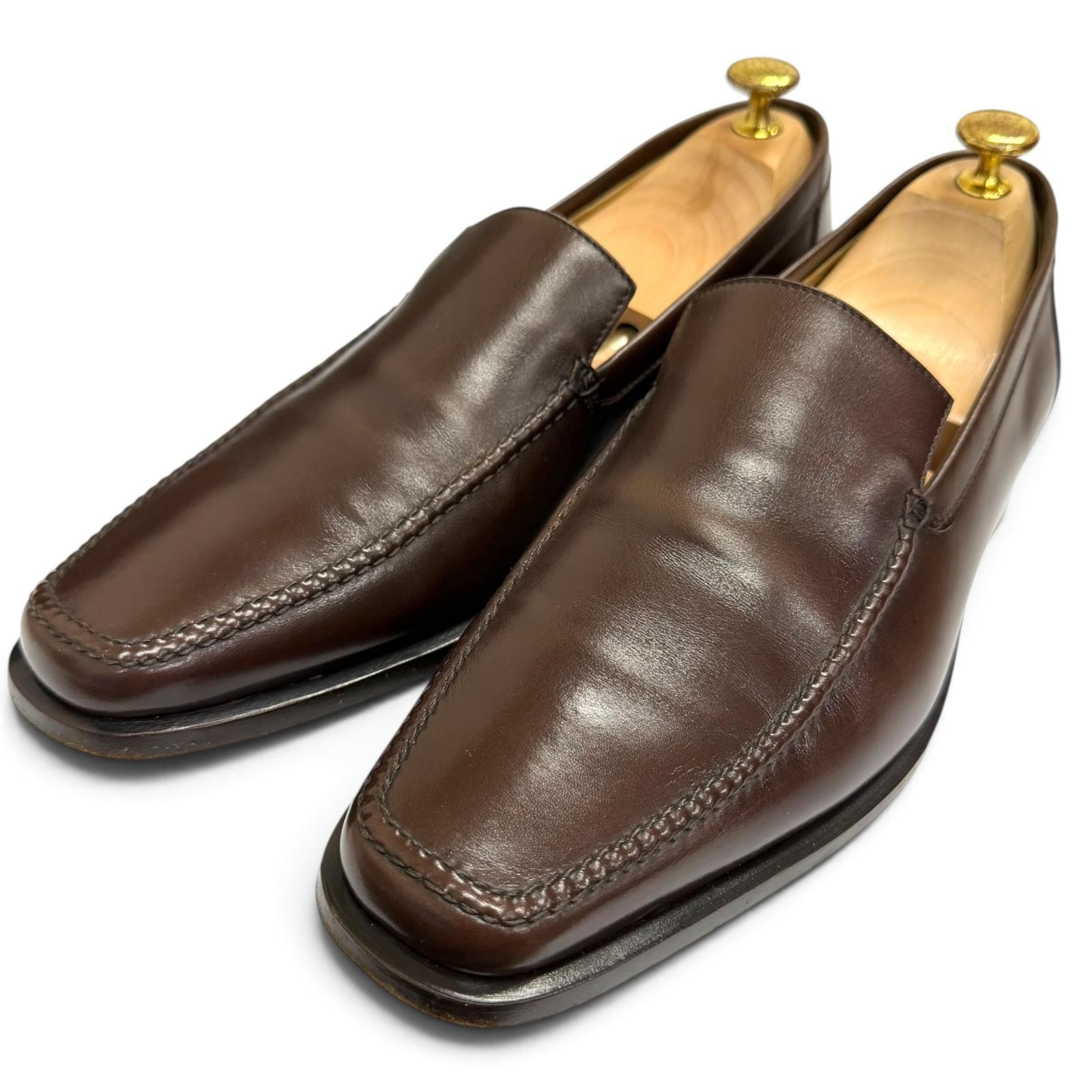 美品 エルメス ローファー ブラウン メンズ 42