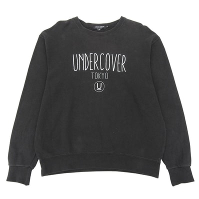 アンダーカバー コットン ロゴ スウェット トップス メンズ ブラック M M