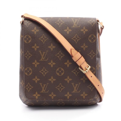 ルイ・ヴィトン LOUIS VUITTON ミュゼットサルサ ショートストラップ ショルダーバッグ バッグ PVCコーティングキャンバス レザー モノグラム レディース ブラウン系 M51258 【中古】