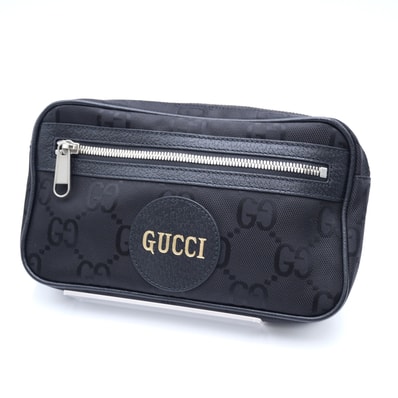 GUCCI(グッチ)Off The Grid オフザグリッド ベルトバッグ ボディバッグ ウエストバッグ GGナイロン ブラック レザー シルバー金具 631341【中古】