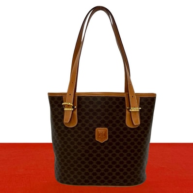 CELINE セリーヌ マカダム ブラゾン トリオンフ ロゴ レザー PVC トートバッグ ブラウン
30558