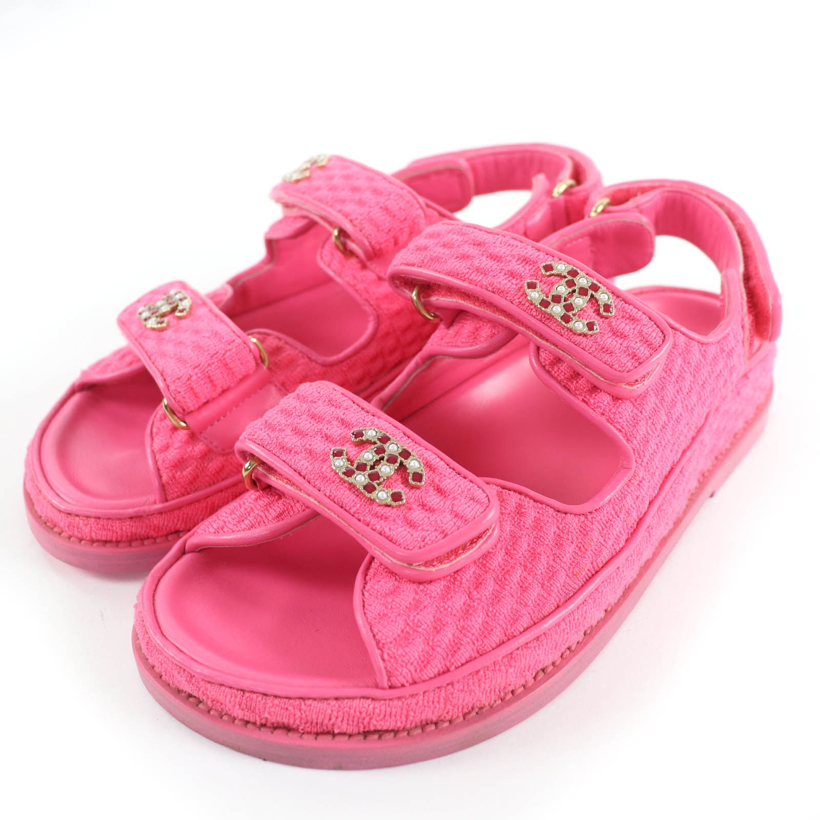 美品 シャネル サンダル ピンク レディース 36 G35927