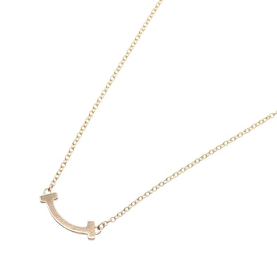 ティファニー TIFFANY&CO Tスマイル ミニ ネックレス ネックレス ジュエリー K18PG(ピンクゴールド) レディース ゴールド系 62617721 【中古】