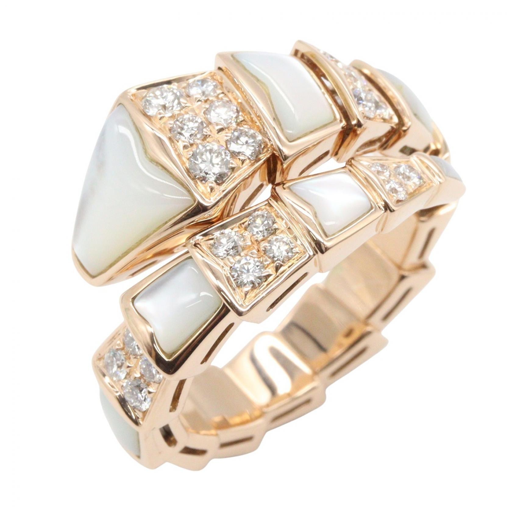 ブルガリ BVLGARI セルペンティ XL マザーオブパール ダイヤ リング リング・指輪 ジュエリー K18PG(ピンクゴールド) ダイヤモンド マザーオブパール レディース ゴールド系 / クリア系 / ホワイト系 350669