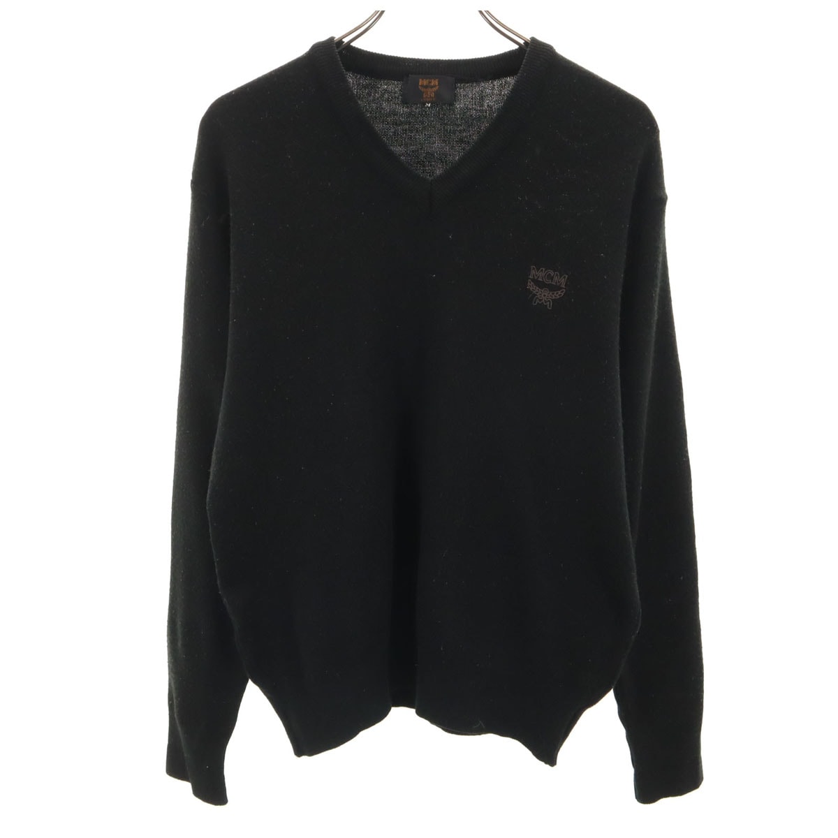 MCM エムシーエム 日本製 長袖 Vネック セーター M ブラック ニット