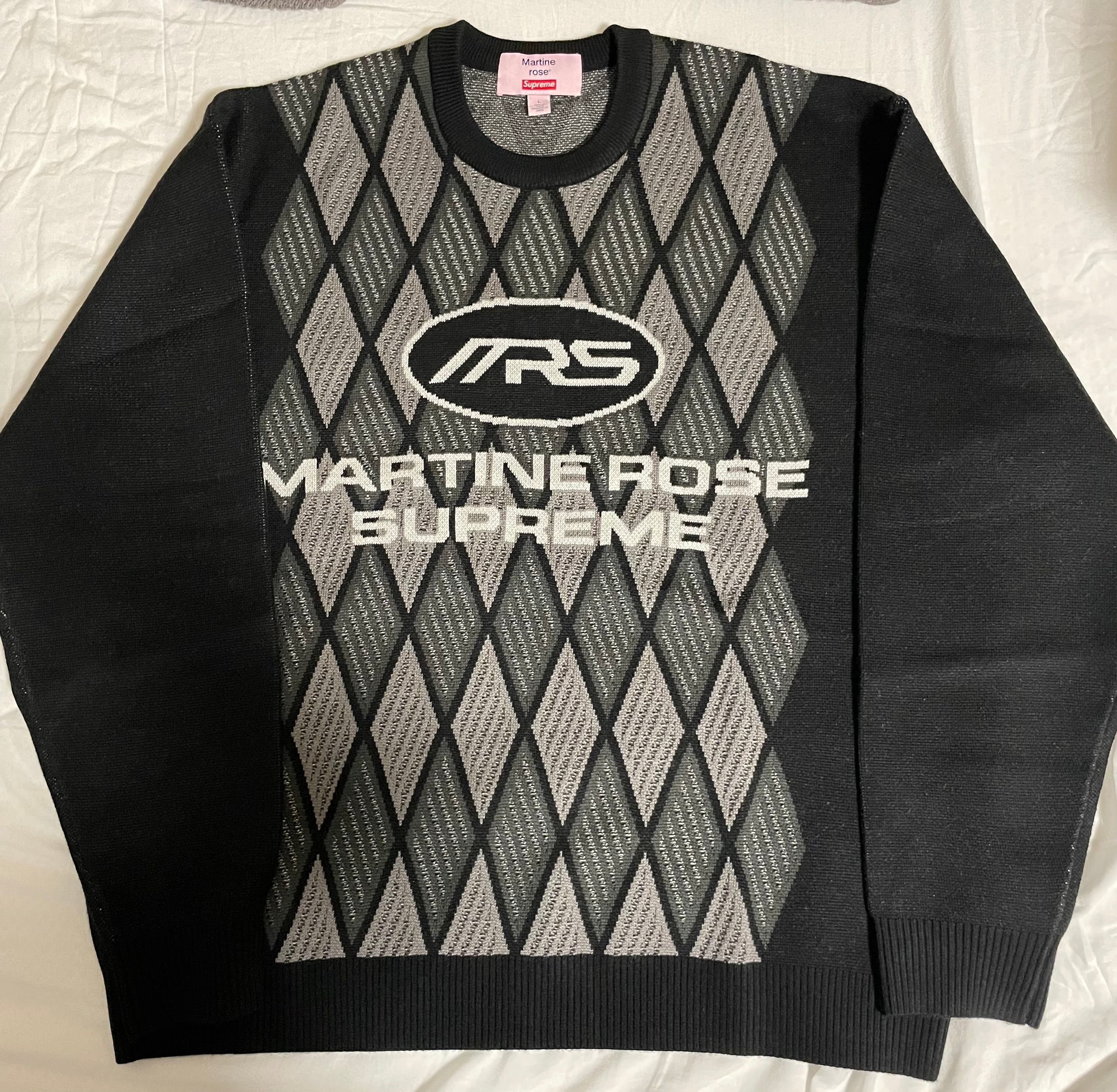 Martine Rose ロゴプリント クルーネック ニット セーター M Martine Rose ロゴプリント クルーネック ニット セーター M