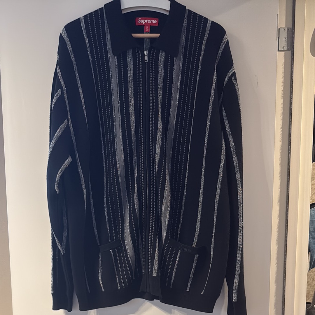 Supreme ブラック カーディガン XL Supreme Textured Knotted Cardigan Black
