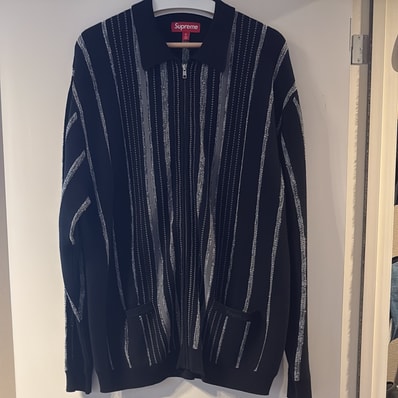 Supreme Speckle Stripe Zip Up Cardigan Supreme Speckle Stripe Zip Up Cardigan