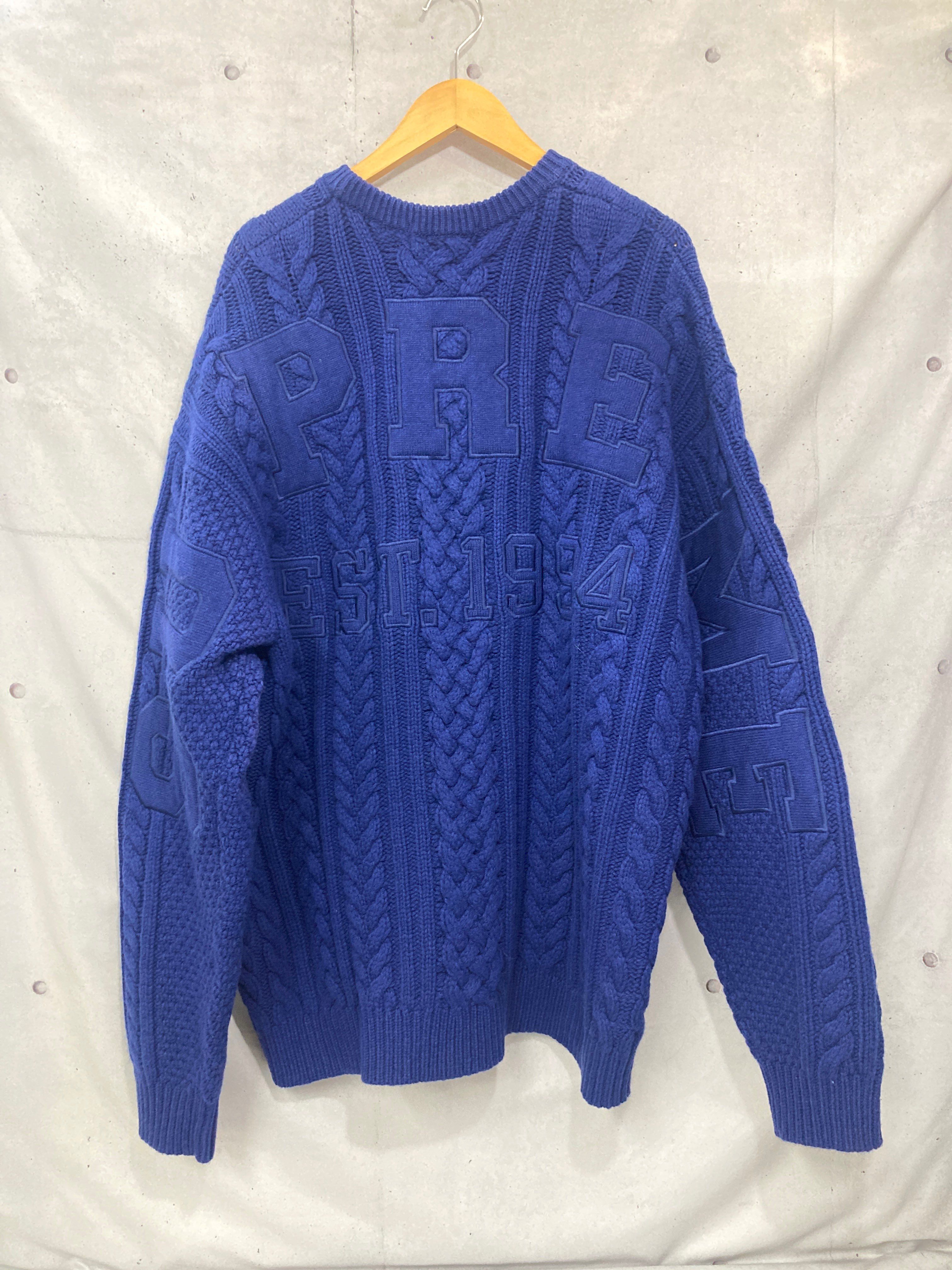 Supreme Applique Cable Knit Sweater "Navy"