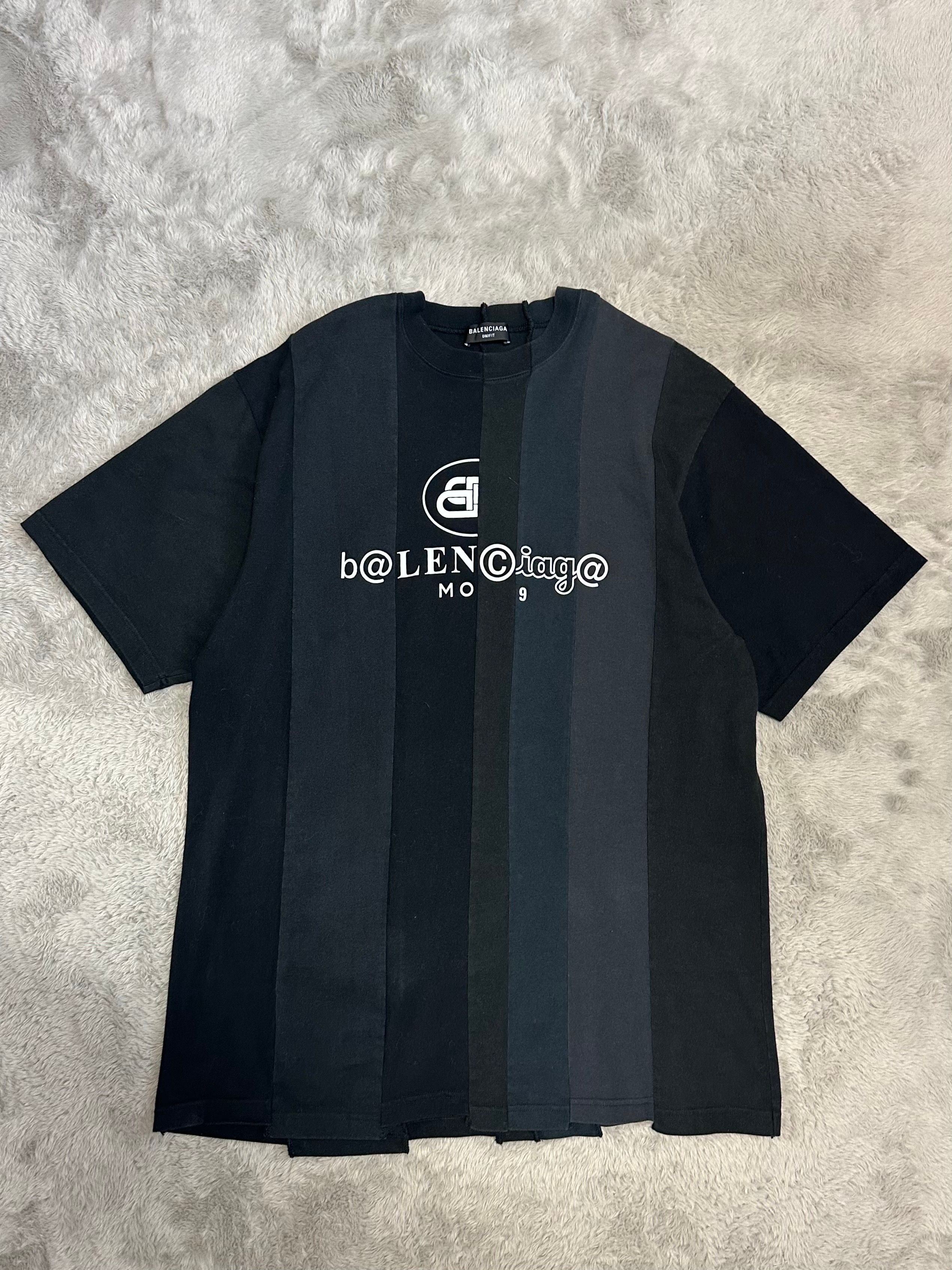BALENCIAGA Reconstructed Logo T-Shirt Aoyama Exclusive "Black"