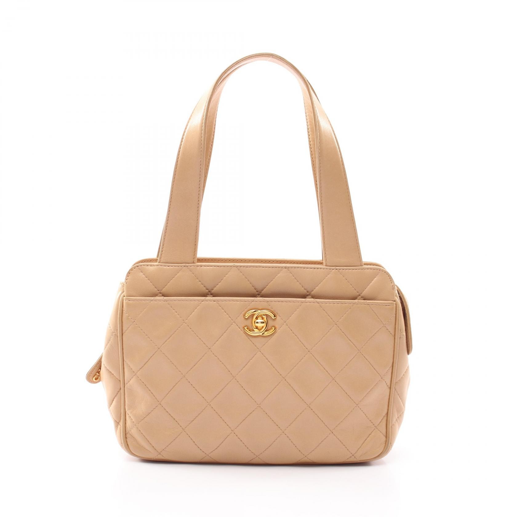 シャネル CHANEL マトラッセ ハンドバッグ バッグ ラムスキン(羊革) レディース ベージュ系 【中古】