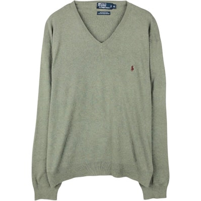 古着 ラルフローレン Ralph Lauren POLO by Ralph Lauren Vネック ピマコットンニットセーター メンズXL相当/eaa654175