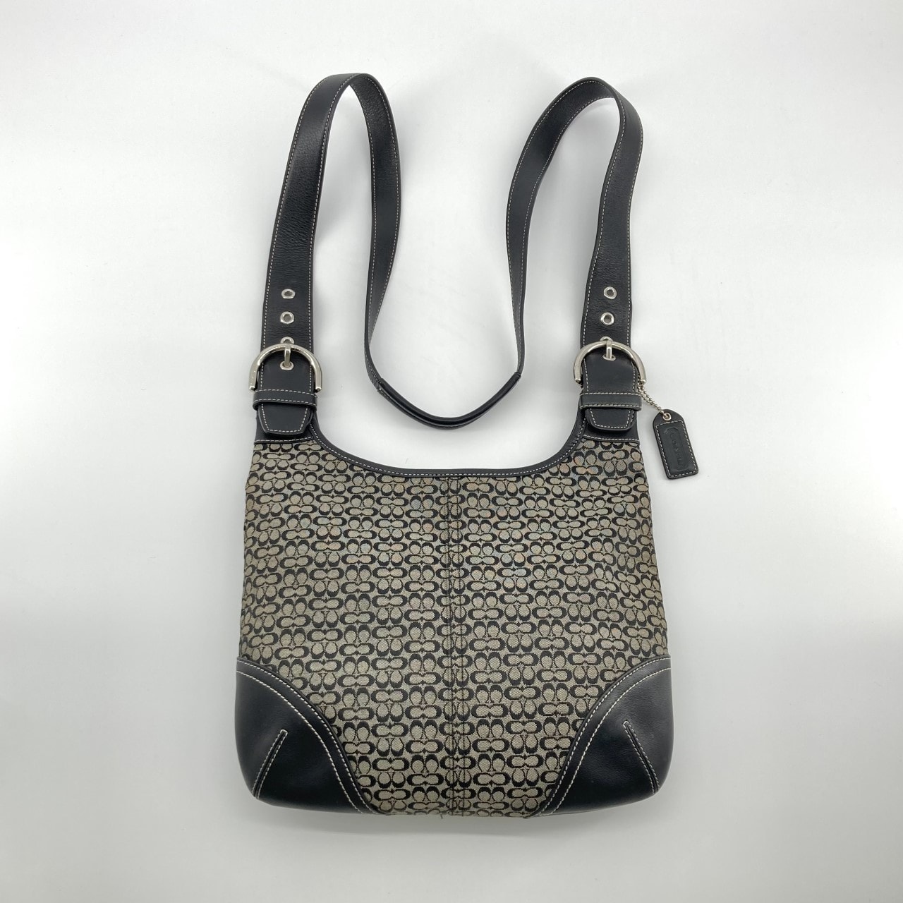 COACH(コーチ) ミニシグネチャー レザー 6386 ショルダーバッグ ブラック×グレー