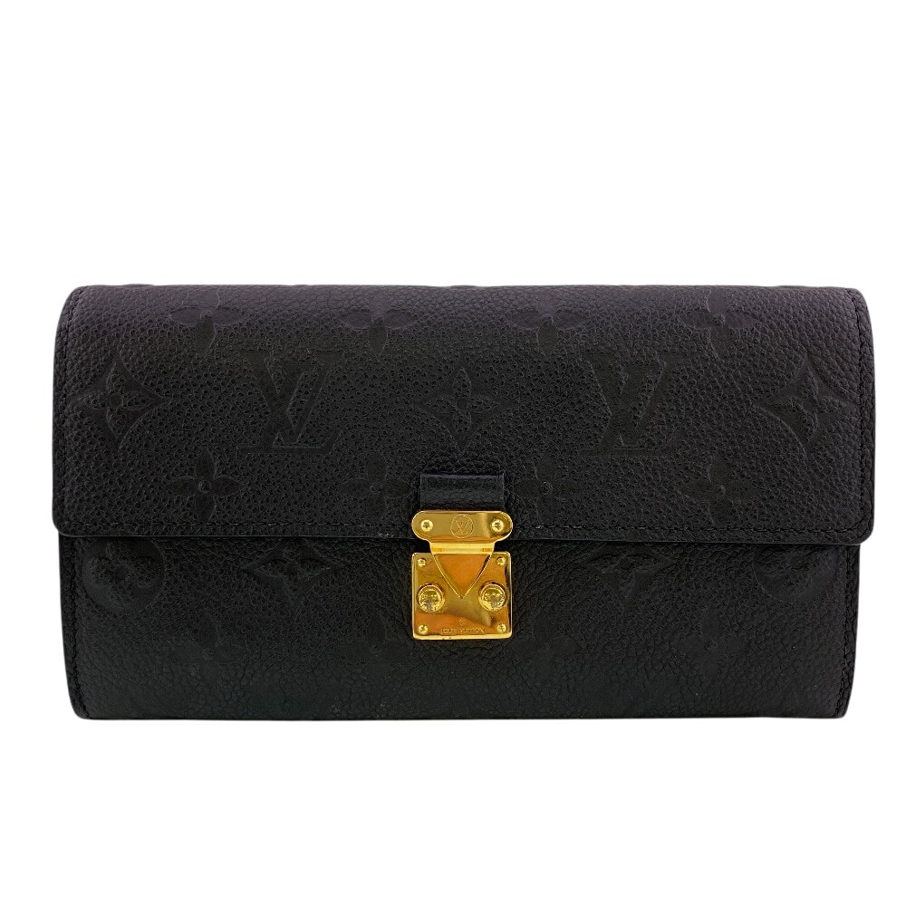 ルイヴィトン LOUIS VUITTON 長財布 モノグラムアンプラント ポルトフォイユサラメティス Sロック金具 二つ折り M82638 ノワール