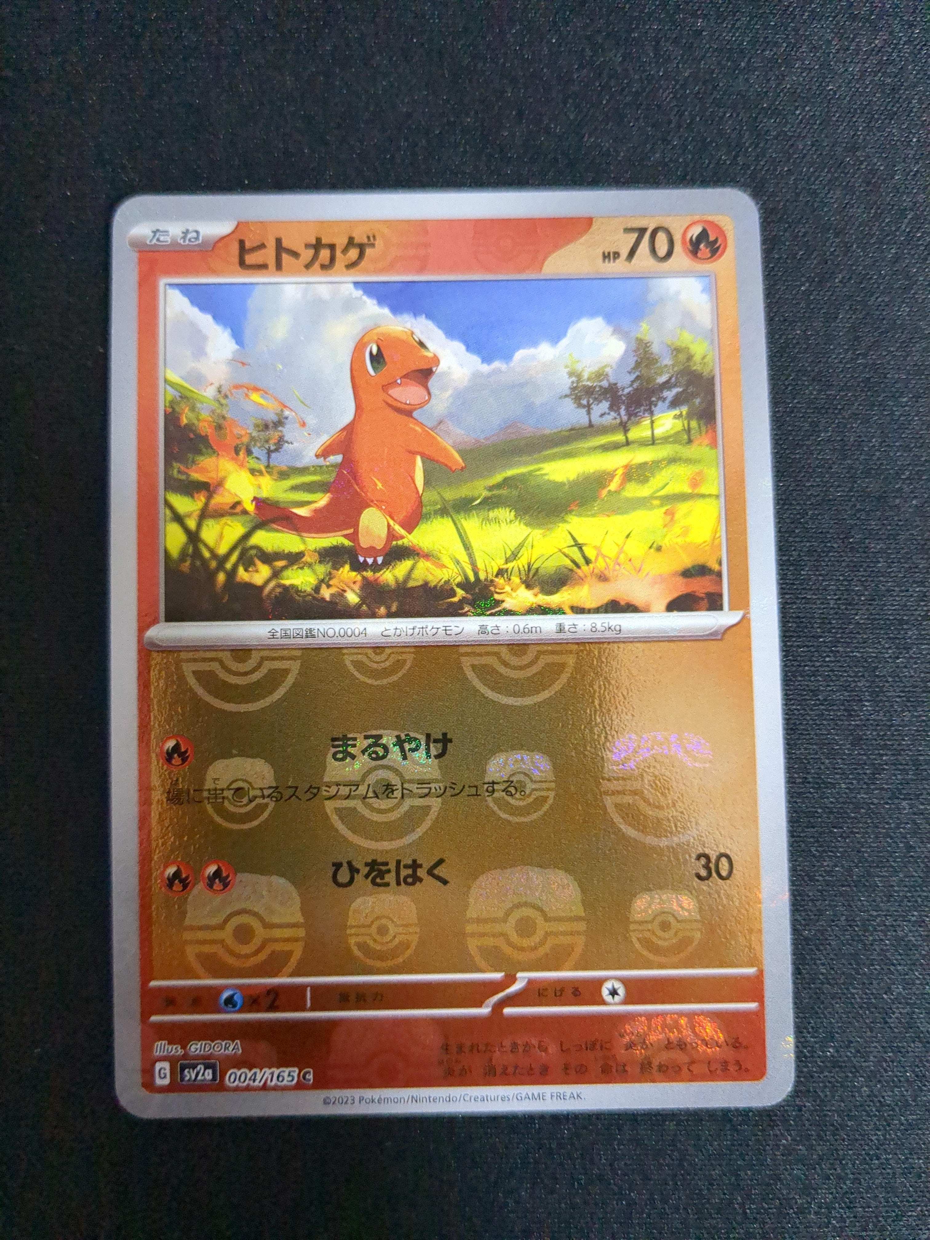 ヒトカゲ C: マスターボールミラー[SV2a 004/165](強化拡張パック「ポケモンカード151」)
