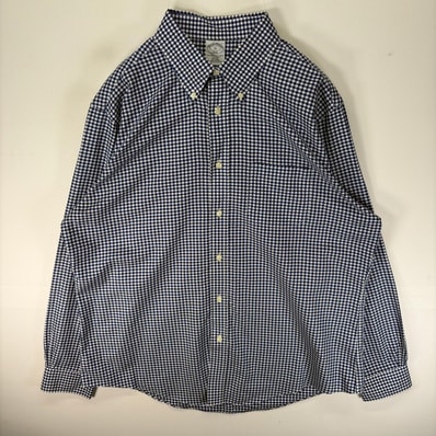 古着 ブルックスブラザーズ Brooks Brothers 長袖シャツ ボタンダウン 胸ポケット XL ブルー系 チェック メンズ