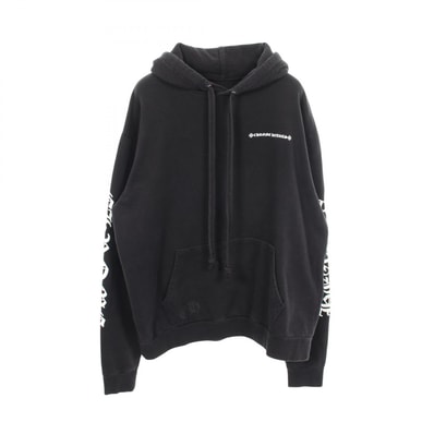 Chrome Hearts Tire Track Back Print Cemetery Cross Pullover Hoodie "Black"