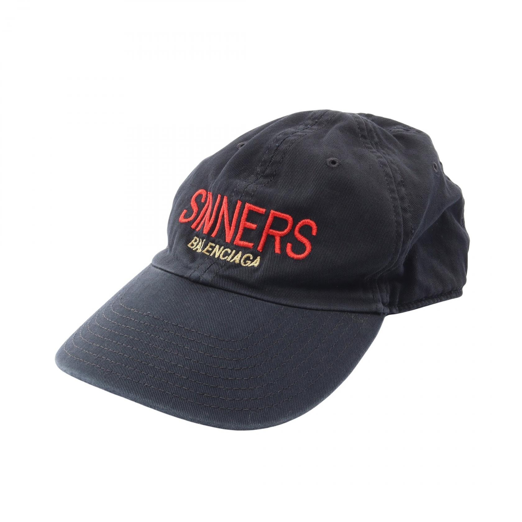 バレンシアガ BALENCIAGA SINNERS キャップ 帽子 コットン メンズ ブラック系 487067 【中古】