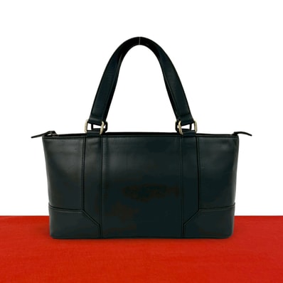 BURBERRY バーバリー ノバチェック 柄 ロゴ 刻印 レザー ハンドバッグ ブラック
72591