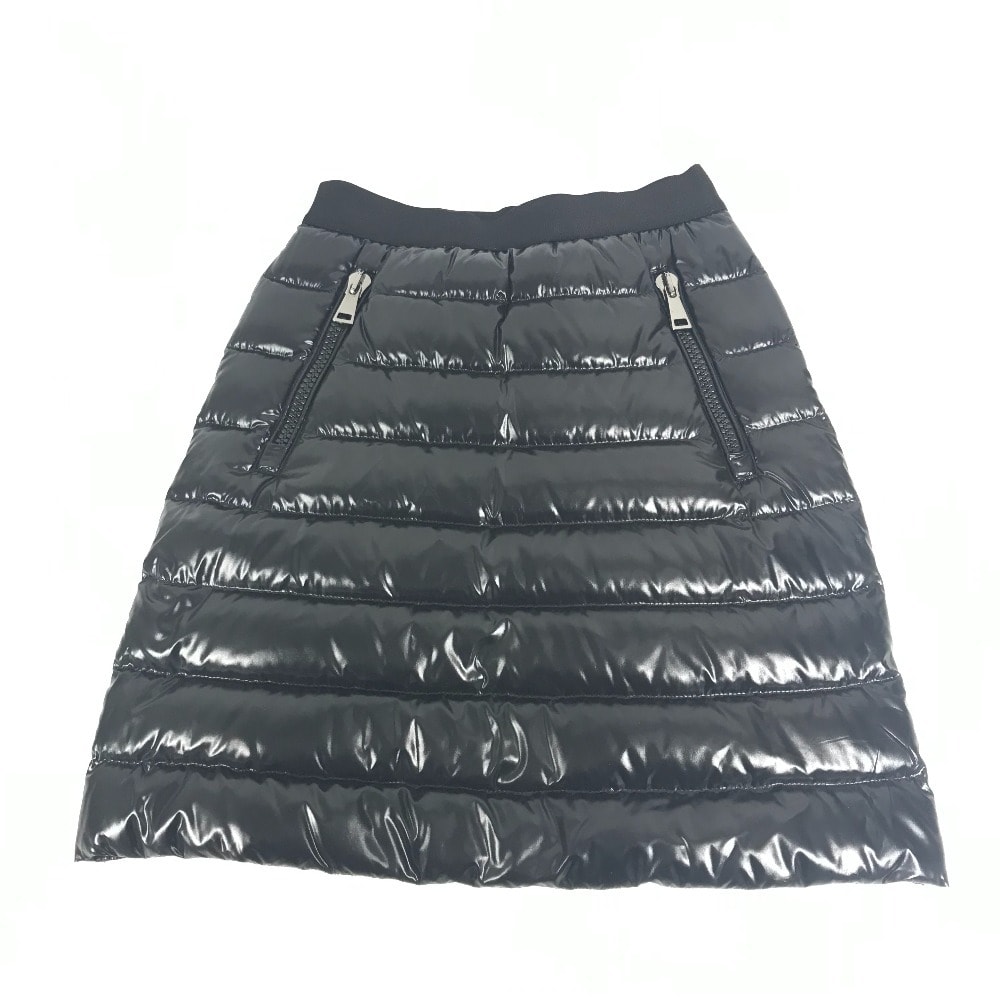 モンクレール MONCLER GONNA SKIRT ダウン ロゴ アパレル ボトムス スカート ナイロン ブラック 美品