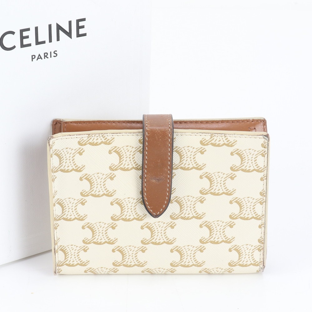 ■美品 セリーヌ マカダムミディアム ストラップ ウォレット