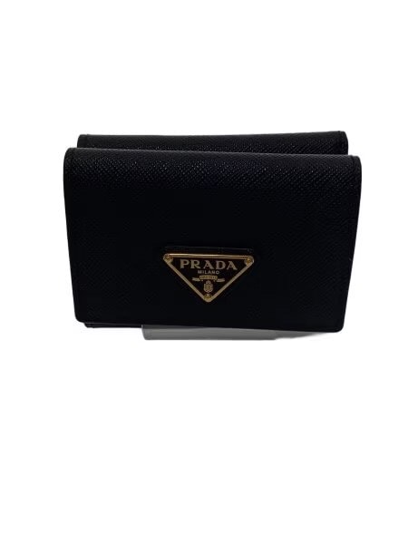 PRADA Saffiano Triangle Wallet "Black"