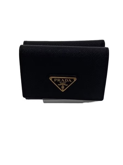 PRADA Saffiano Triangle Wallet "Black"