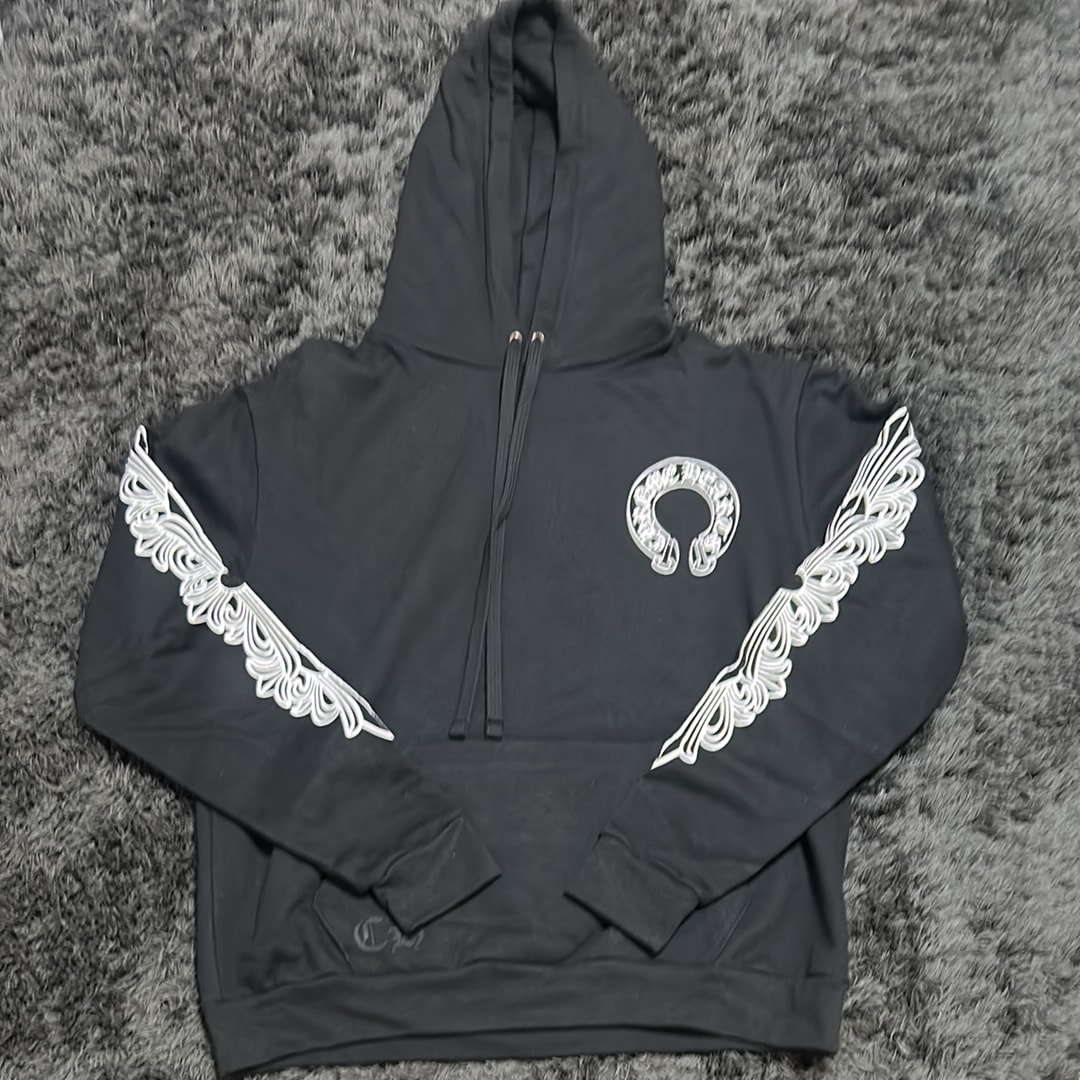 Chrome Hearts Horse Shoe Floral Pullover Hoodie "Black"