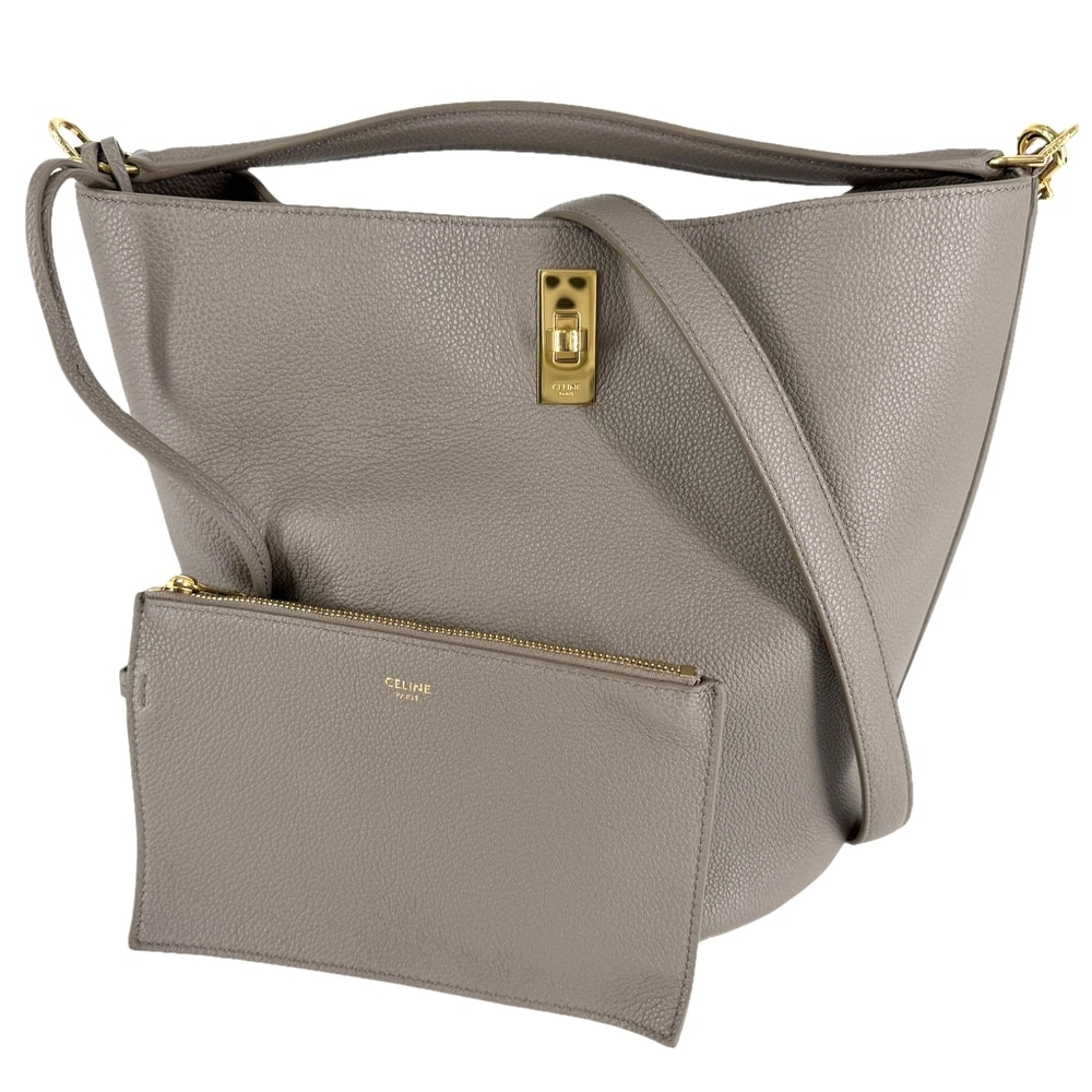 CELINE セリーヌ 2WAY バケット16 ショルダーバッグ ハンドバッグ レザー ブラウン系 ゴールド金具 レディース【中古品】