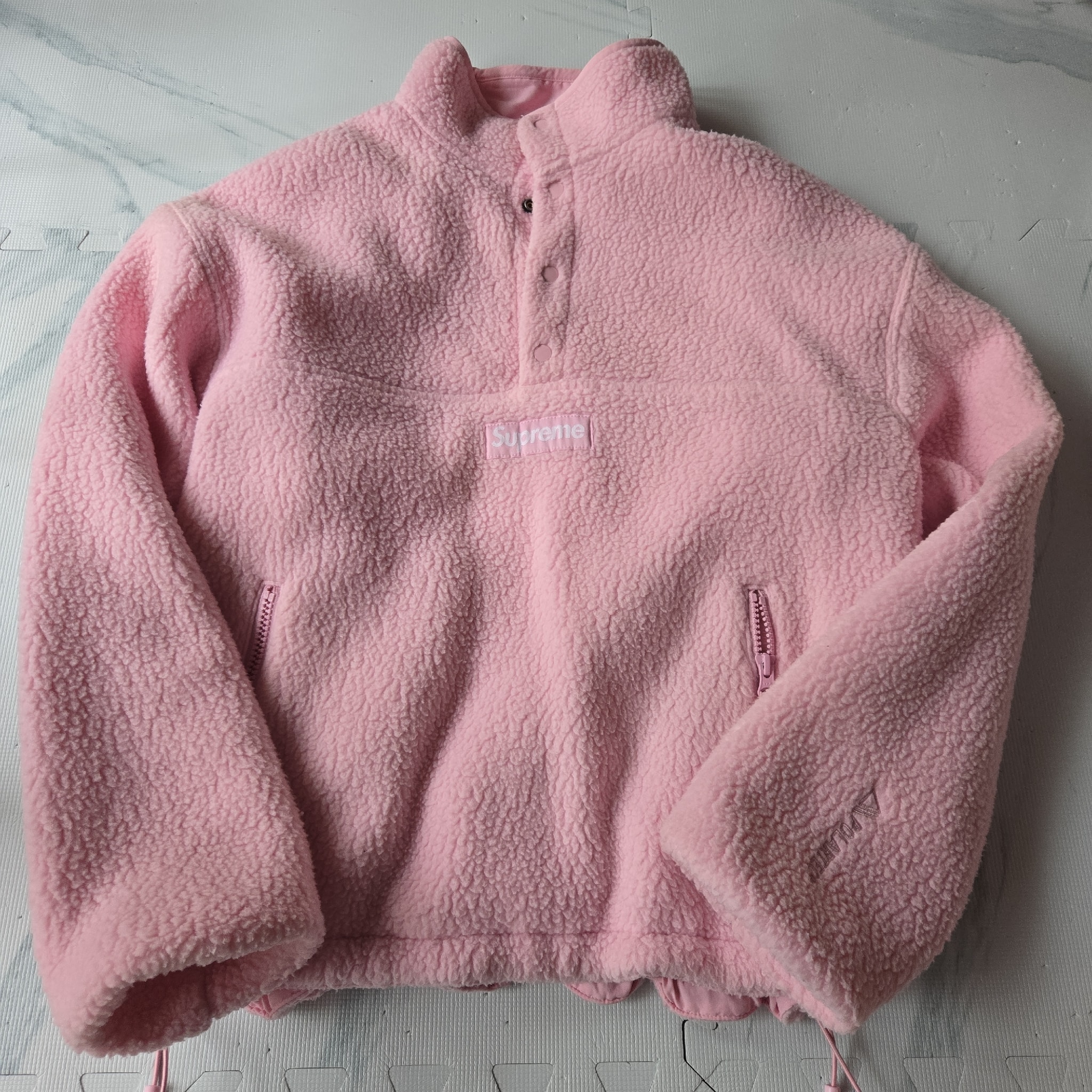 Supreme Polartec Shearling Reversible Pullover "Pink"