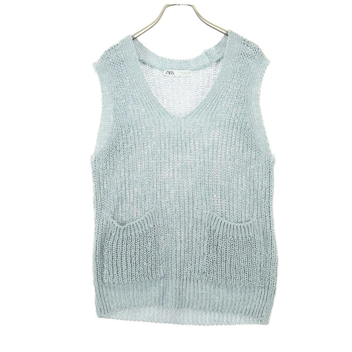 美品 ZARA ザラ ニットベスト S ブルー