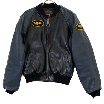 バンソン 【美品】42542 TJV オールレザー スタジャン 36