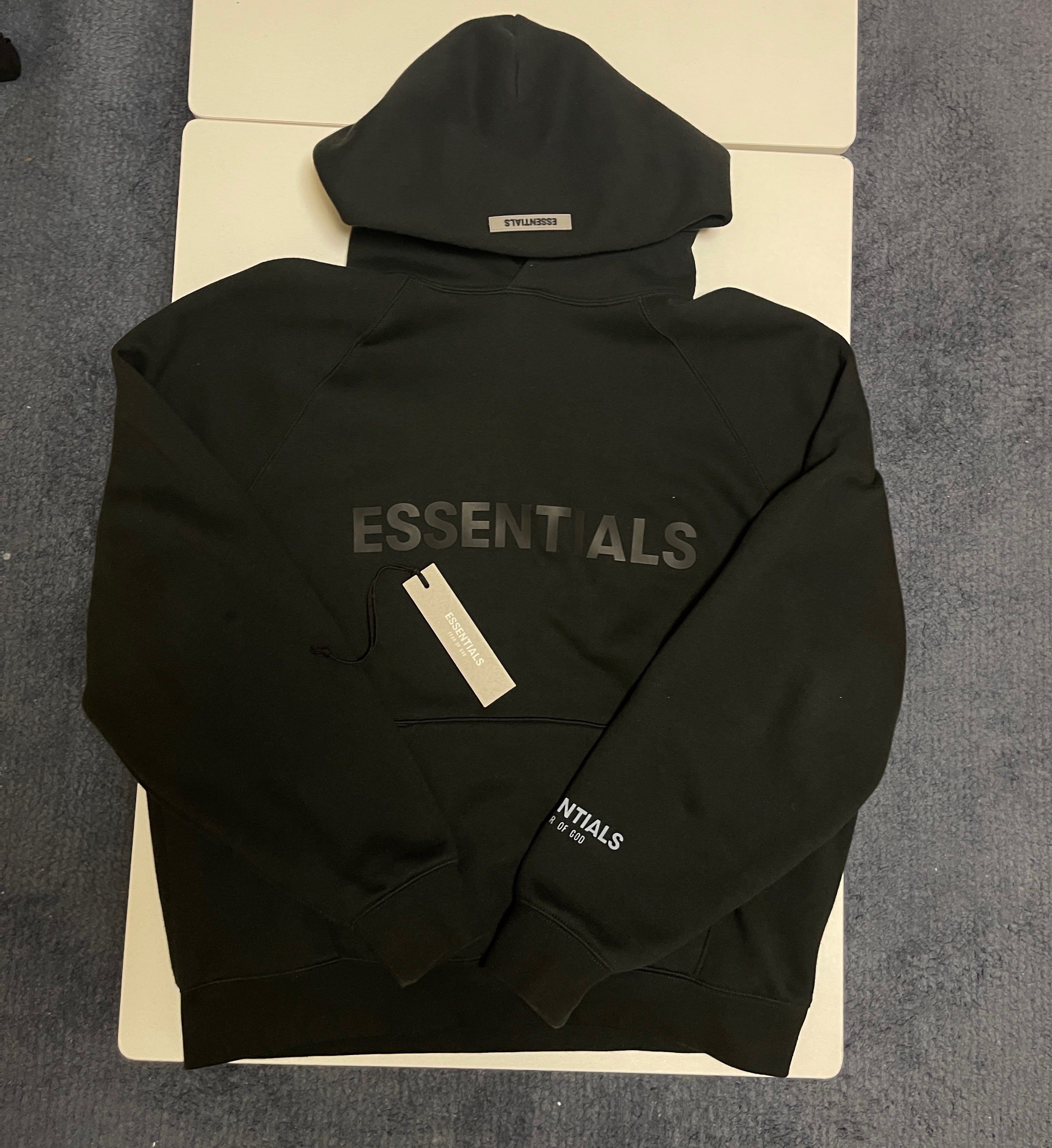 FEAR OF GOD ESSENTIALS / SSENSE 3D Silicon Applique Pullover Hoodie "Dark Navy"