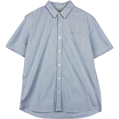 古着 90~00年代 エルエルビーン L.L.Bean シアサッカー 半袖 コットン ストライプシャツ メンズM相当 ヴィンテージ/eaa623284
