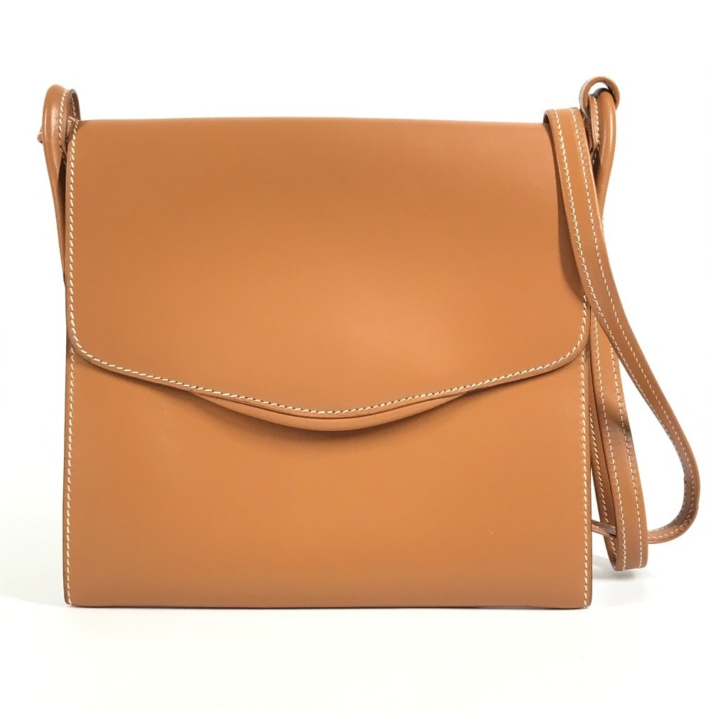 エルメス HERMES ヴィンテージ カバン 斜め掛け フラップ ショルダーバッグ ヴォーシャモニー P〇刻 ナチュラル ブラウン