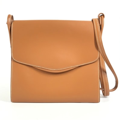 エルメス HERMES ヴィンテージ カバン 斜め掛け フラップ ショルダーバッグ ヴォーシャモニー P〇刻 ナチュラル ブラウン