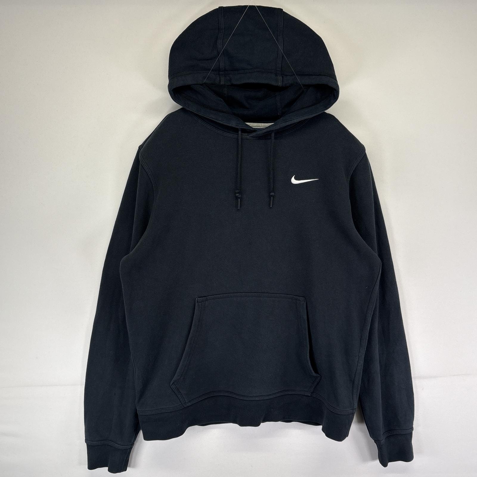 古着 ナイキ NIKE パーカー スウェット ワンポイントロゴ プルオーバー  フーディ マフポケット M  ブラック メンズ