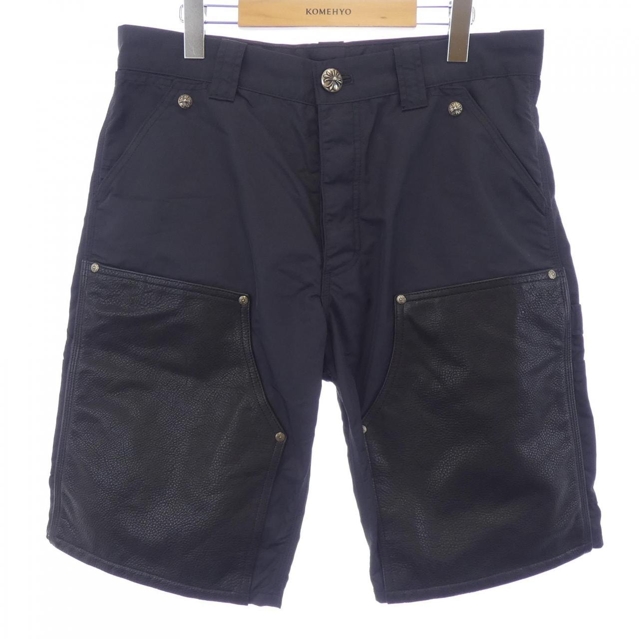 Chrome Hearts Cross Patch Leather Nylon Carpenter Shorts "Navy/Black"