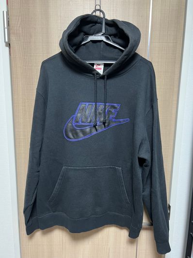Supreme / Nike® Leather Appliqué Hooded Sweatshirt "Black"