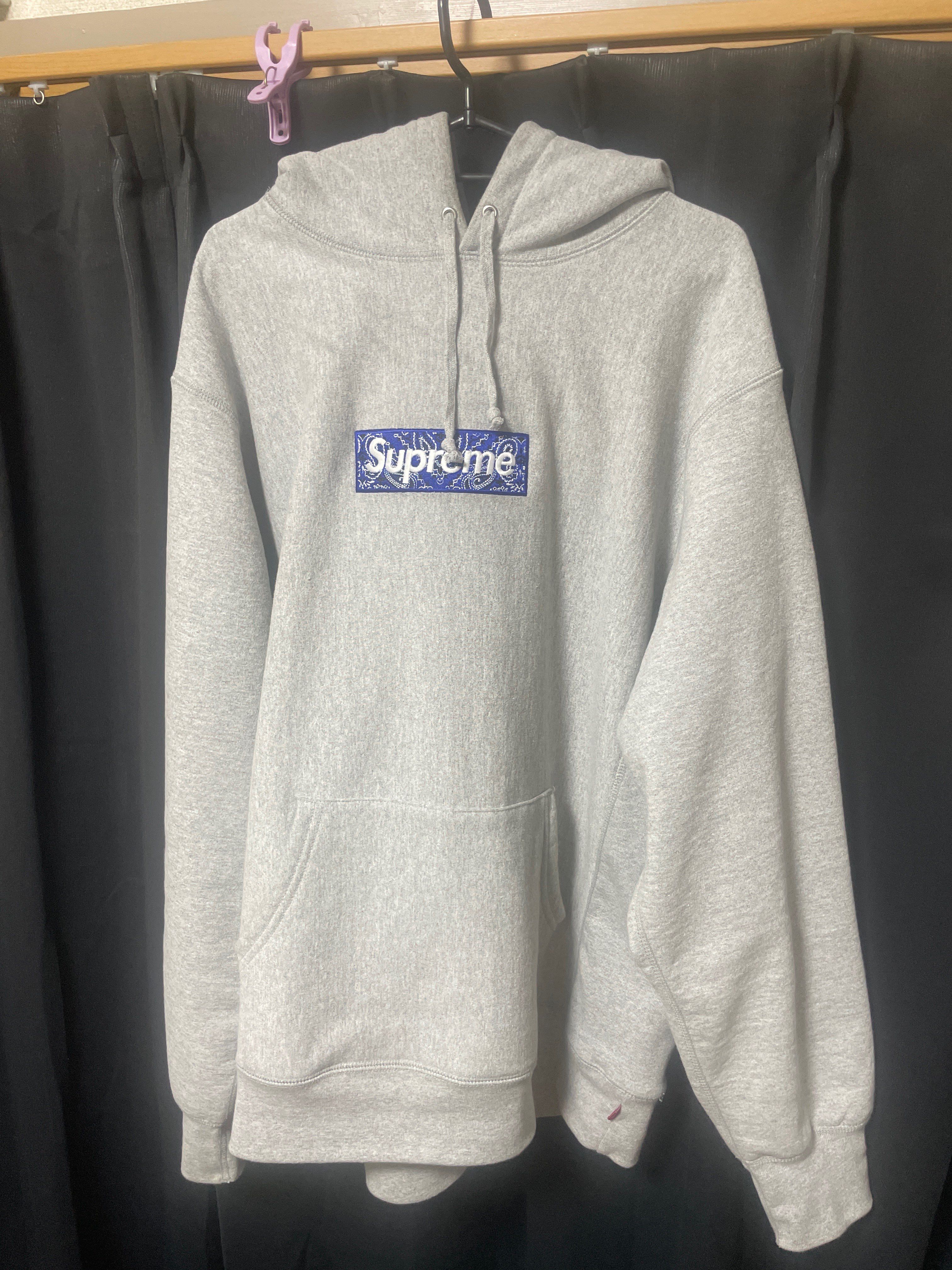 Supreme Bandana Box Logo Hooded Sweatshirt "Grey"