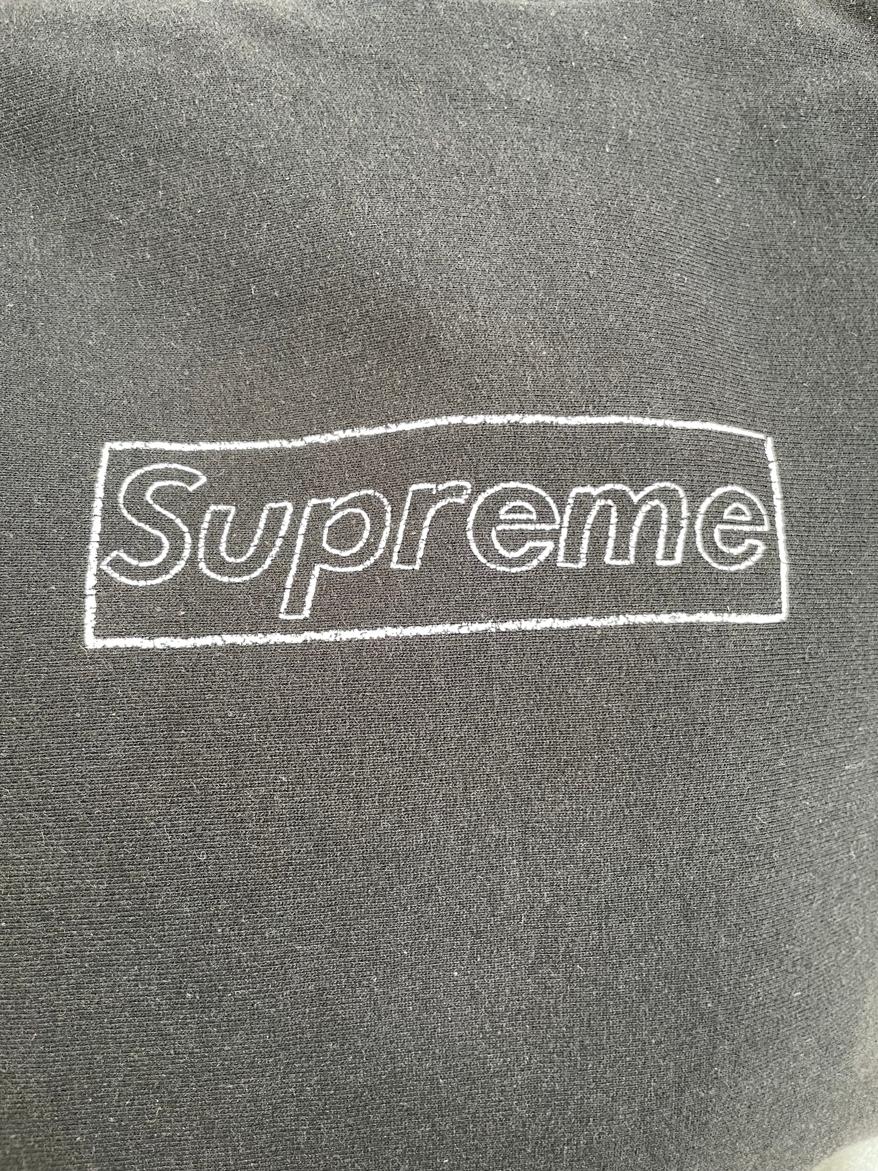Supreme KAWS Chalk Logo Hooded Sweatshirt "Black"(2021)