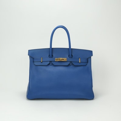 エルメス HERMES バーキン35 バーキン 35 ヴェルソ バッグ トートバッグ クシュベル ブルーフランス Blue France ブルー Blue 青 ゴールド金具 ハンドバッグ バイカラー