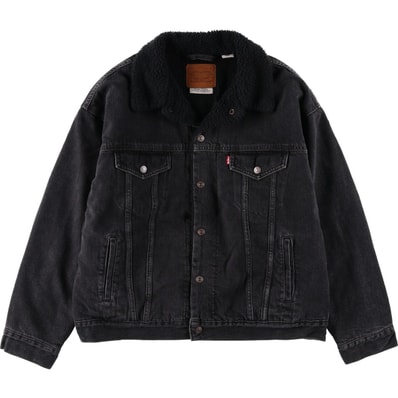古着 リーバイス Levi's LEVI'S PREMIUM 中綿入り ブラックデニムボアジャケット メンズM相当/eaa645706