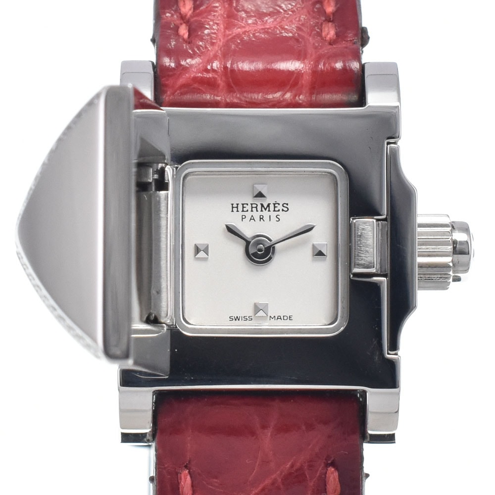 エルメス HERMES ME2.131 ミニメドール ダイヤモンド シルバー クォーツ レディース 美品 腕時計 M#148527