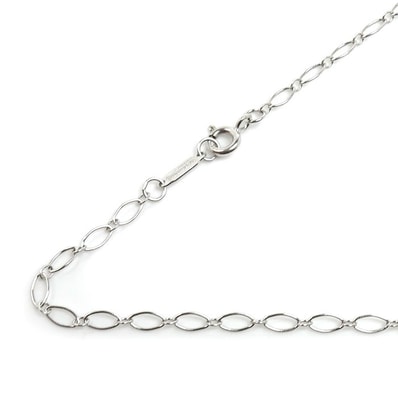 TIFFANY&Co. ティファニー K18WG ホワイトゴールド オーバルリンク ネックレス 3.0g 45cm レディース【中古】