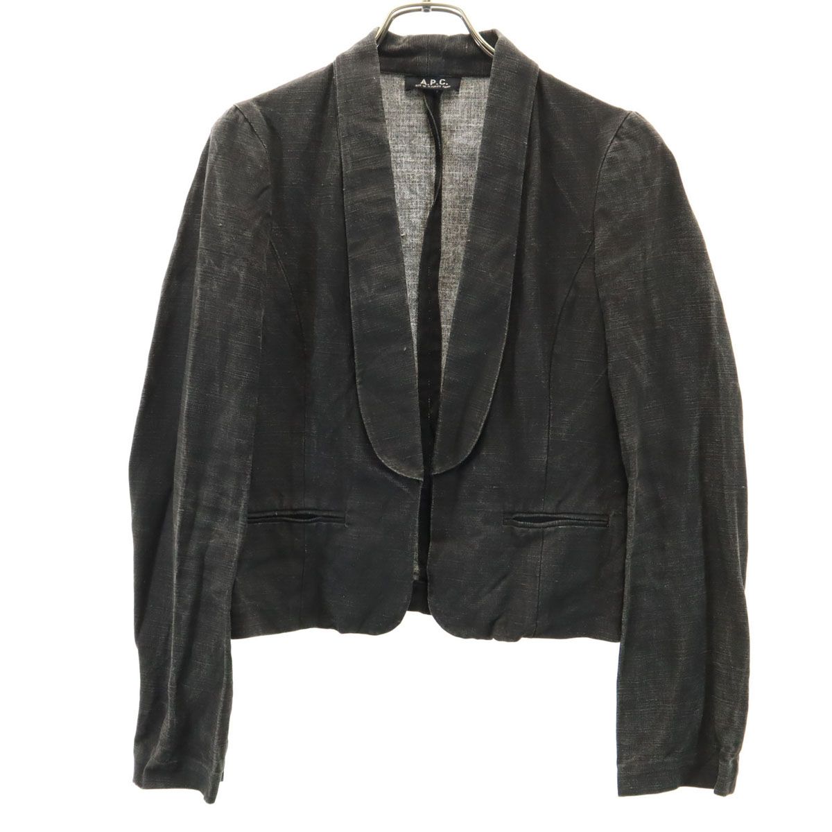 A.P.C. アーペーセー フランス製 リネンブレンド オールド ジャケット ダークグレー系