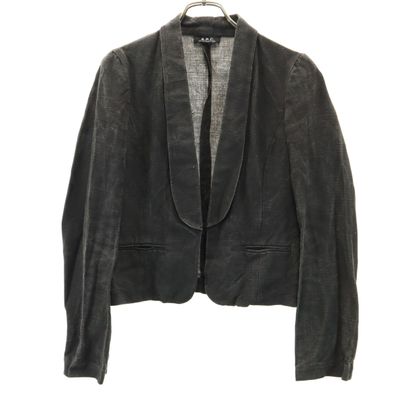 A.P.C. アーペーセー フランス製 リネンブレンド オールド ジャケット ダークグレー系