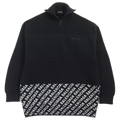 美品 バレンシアガ ニット ブラック ホワイト メンズ XS 641734
